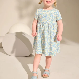 2026 Latest Customization Summer Fashionable Girls Floral Princess Dress Summer New Children Cotton Dress