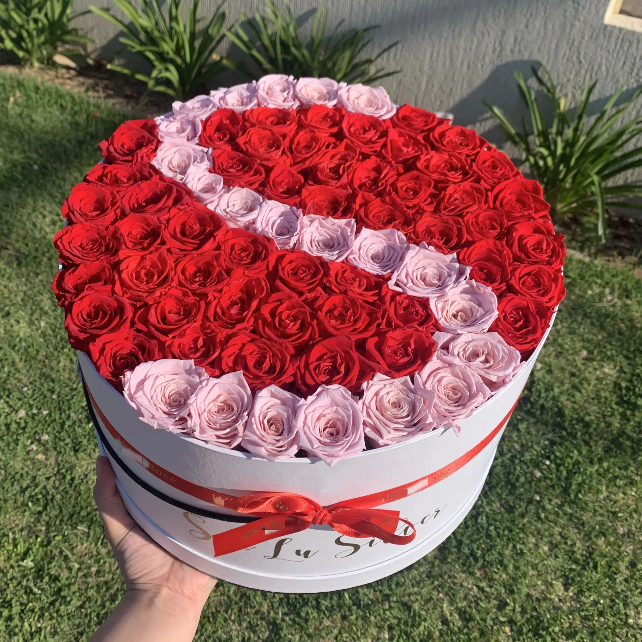 Infinity Flowerbox Small Heart - 3 Konservierte Rosen In Burgunder - Bis Zu 3 Jahre Haltbar Ohne Pflege