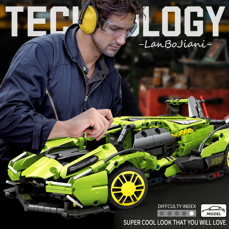 114 Scale Rc Race Car Kits Construction Building Toys Remote Control Model Car Building Block