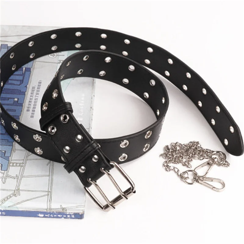 Женский двухбортный ремень из искусственной кожи с