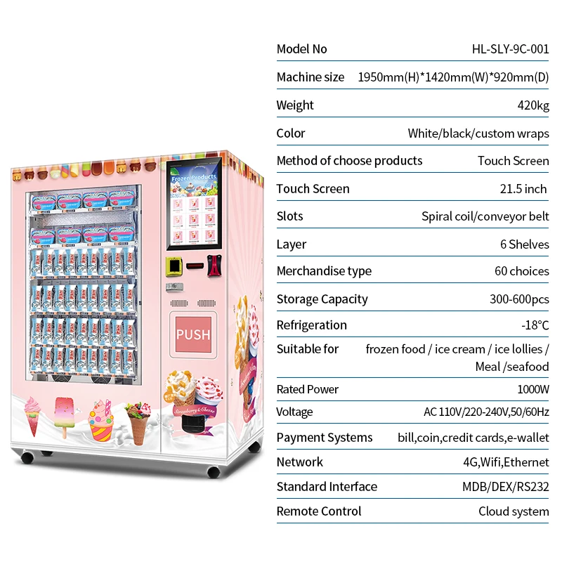 Ice Cream Automatic Vending Machine Ice Cream Popsicle Vending Ice