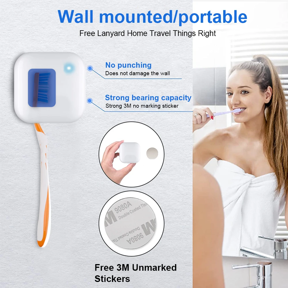 Portable Mini Travel Small Rechargeable UV Led  Toothbrush Sterilizer case Wall Mounted Toothbrush Holder manufacture
