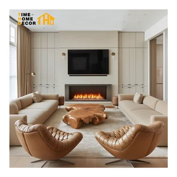 THD Modular TV Cabinet Livingroom Furniture Fireplace Livingroom Storage Cabinet Wabi Sabi Style
