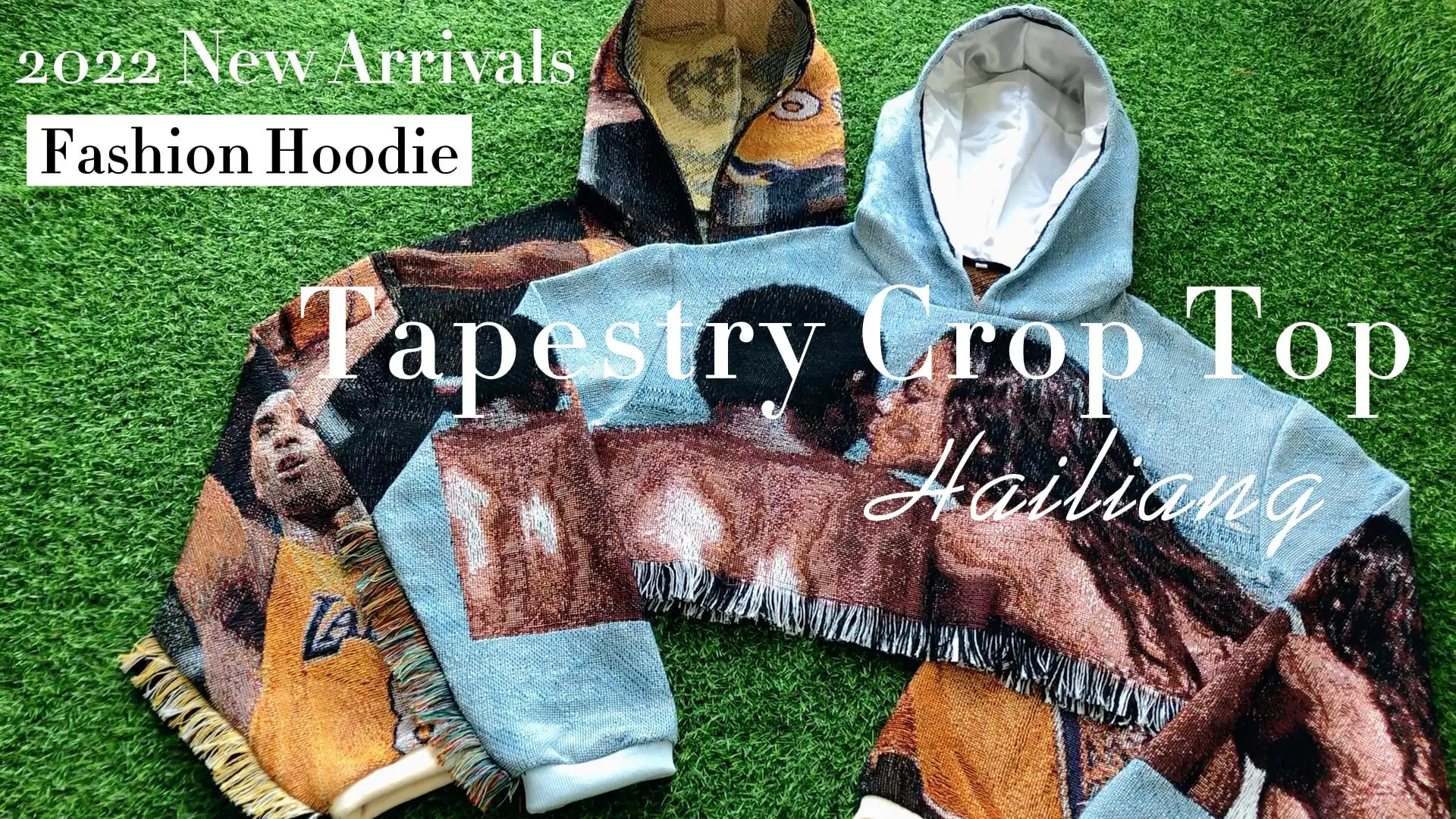 Wholesale Tapestry Cropped Top Hoodie Woman New Arrival 2022 Plus Size