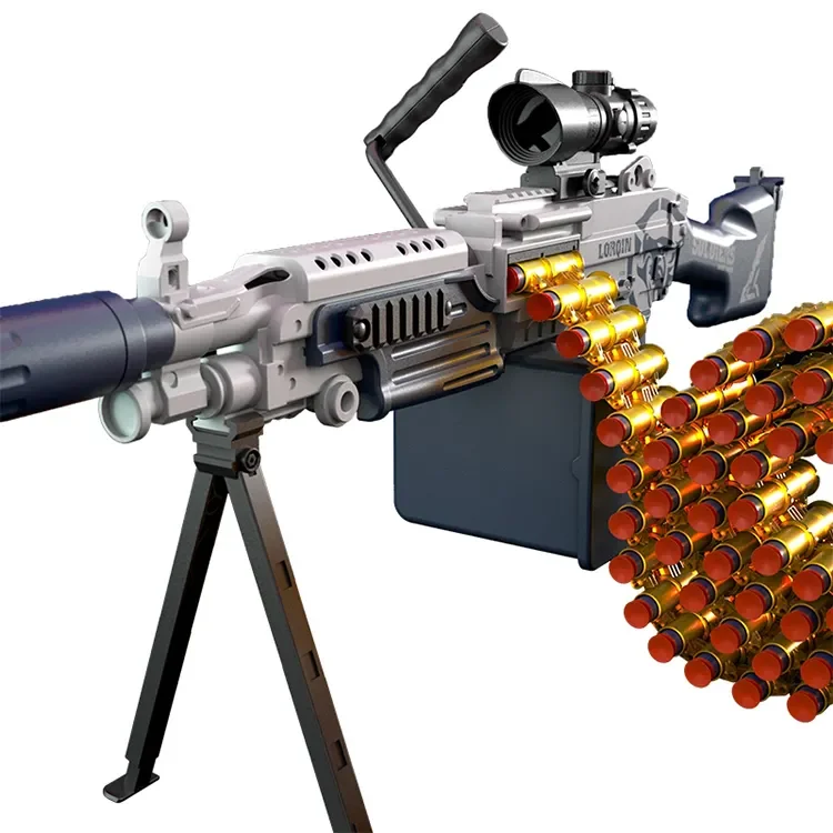 New Coming Manual and Automatic Shell Jumping Gatling Toy Gun Soft Bullet M416 M249
