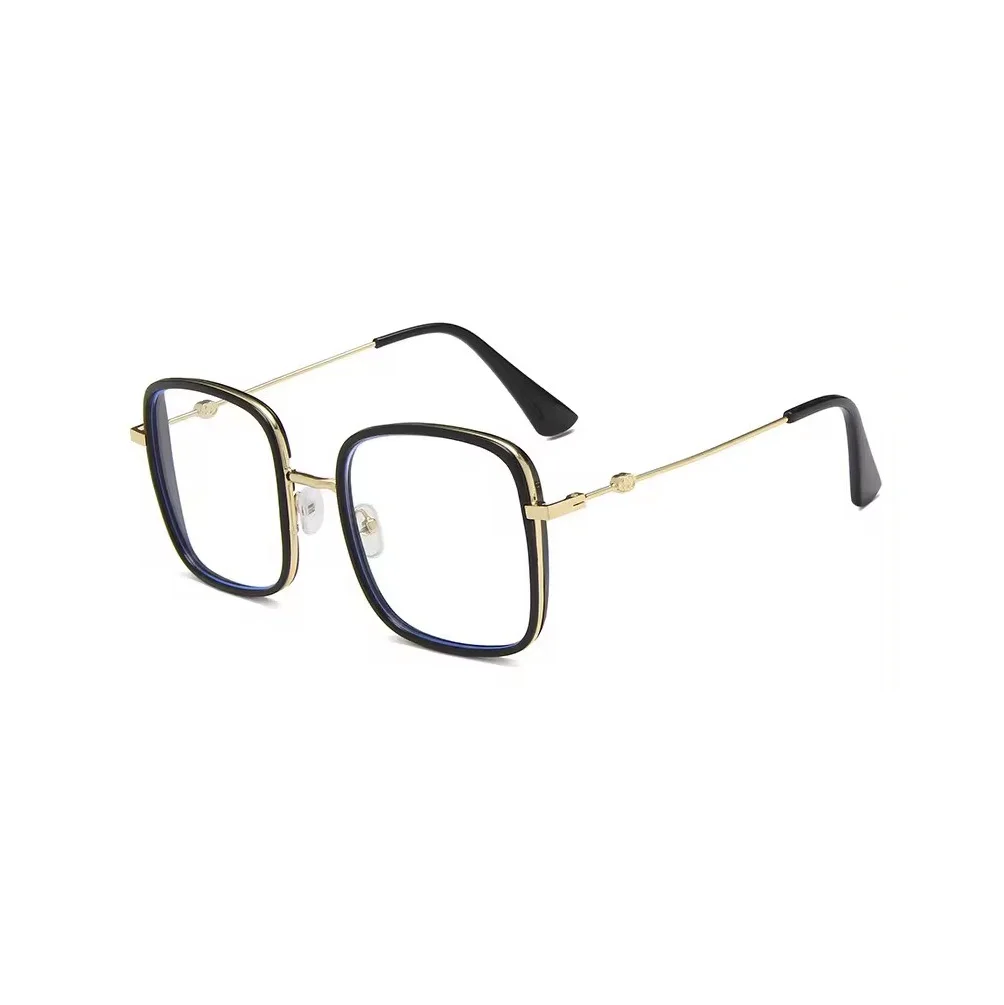 2024 Large Big Frame Lady Clear Lens Glasses Oversize Glasses New Fashion Stereoscopic square Glasses Frame