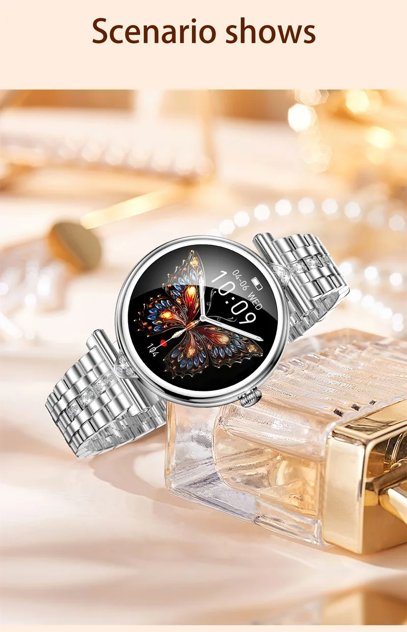 Смарт-часы женские водонепроницаемые, 1,28 дюймов