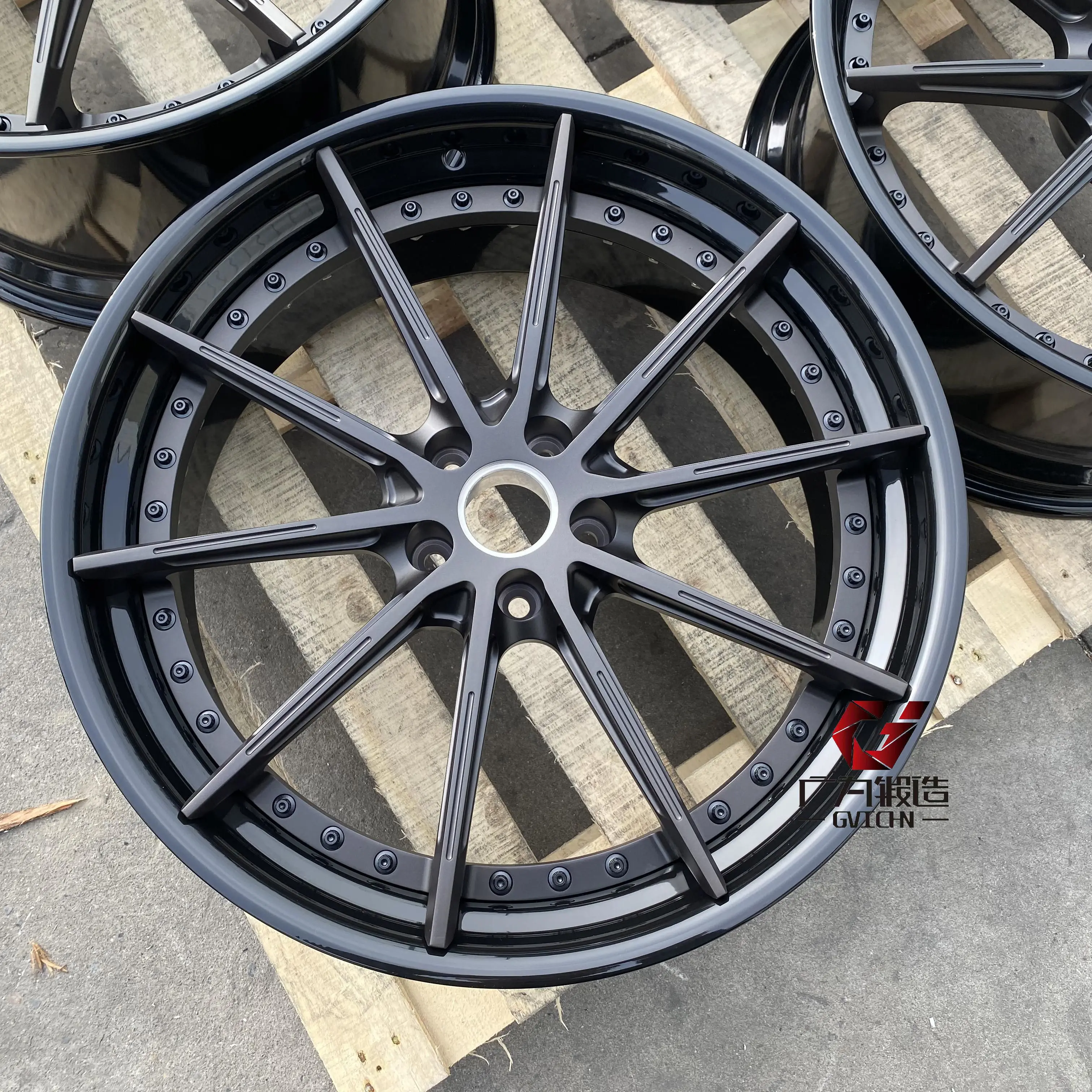 GVICHN Custom 19 20 21 22inch Rim 71.6 66.6 57.1 6061 Aluminum Alloy Two Piece Forged Racing Car Wheels for Porche Lamborghini