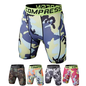 Wholesale High Elastic Training Camouflage Fitness Compression Shorts Apparel Plus Size Breathable Compression Shorts Leggings
