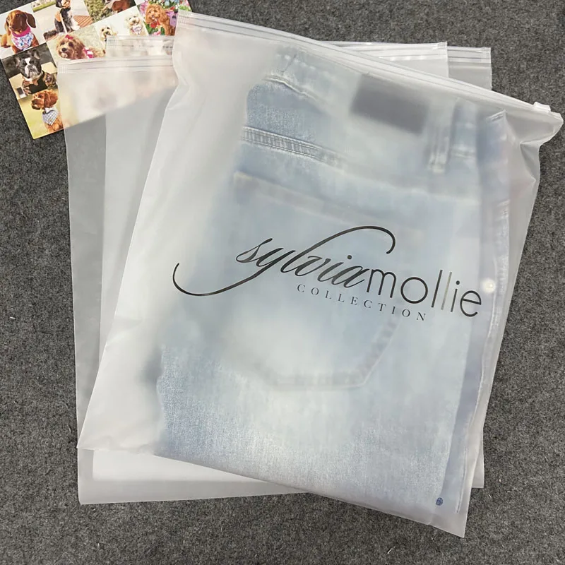 CPE Slider Ziplock Packaging Bags Matte Zipper Bag For Clothing Garment  Grade Packing