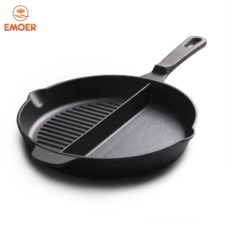 Hot Selling 2 in 1 Multifunctional Cast Iron Fry Pan