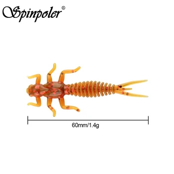 Spinpoler Fishing Lure Larva Soft Bait 60mm 1.4g Artificial Worm PVC Wobbler Bass Trout Plastic Swimbait Freshwater Tackle – Soft Lure – view 3