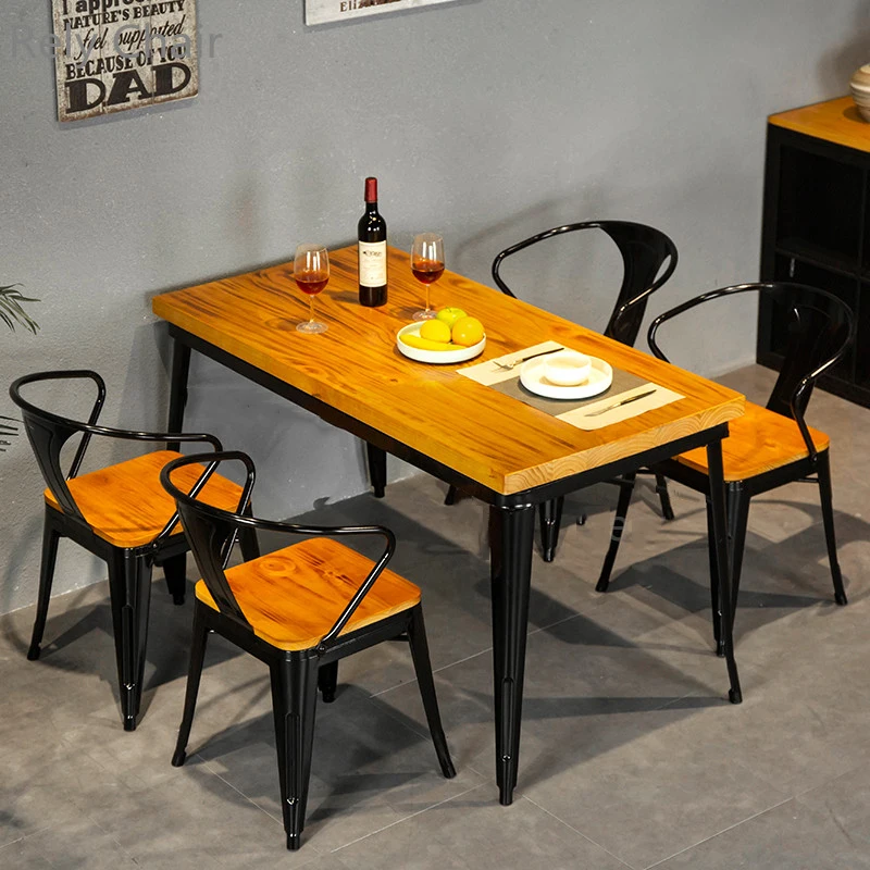 Metal Iron Stackable Industrial Vintage Cheap Retro Dining Metal Tables