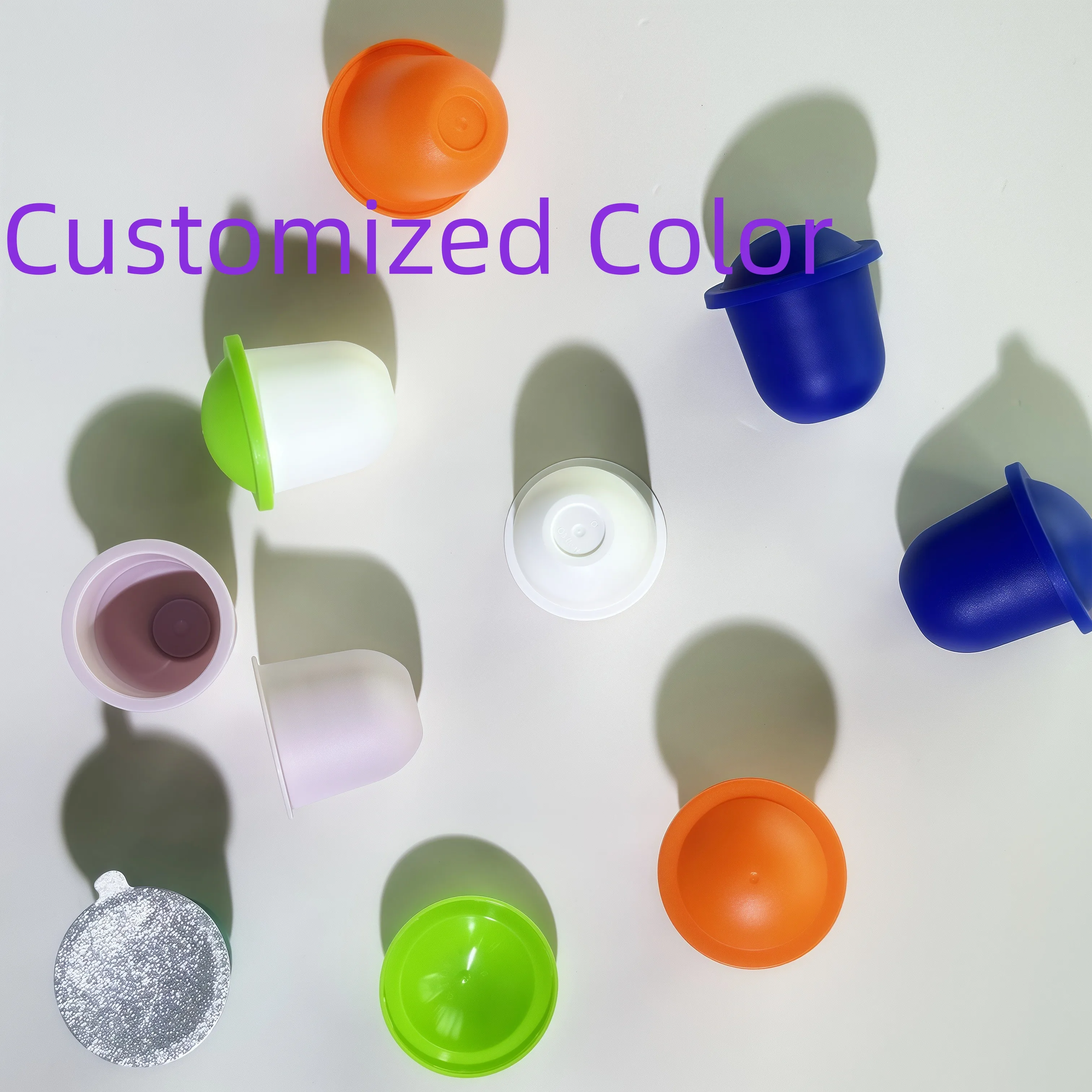 Portable Disposable 15ml PP Capsule Cups with Food Grade Foil Lid for Coffee Powder and Instant Beverages