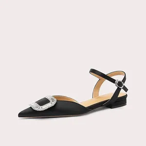 Customized High European American Style Suede Hollow Back Metal Rhinestone Buckle Waterproof Breathable