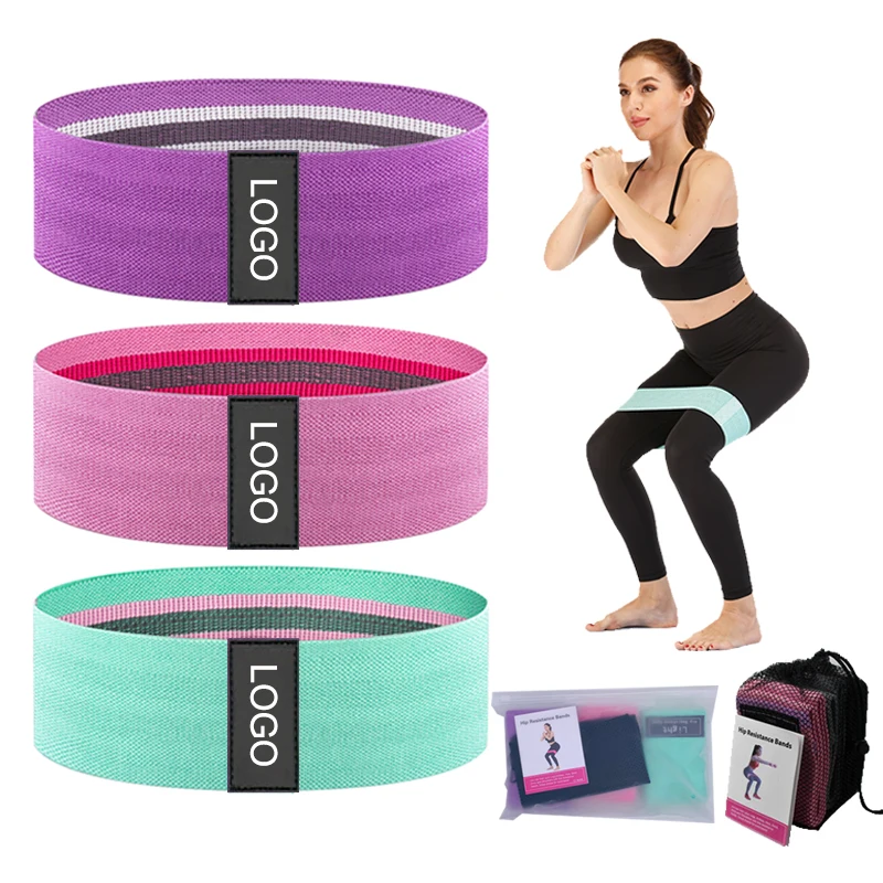 Wholesale Custom Resistance Fabric Band Fitness Exercise Workout Hip Yoga