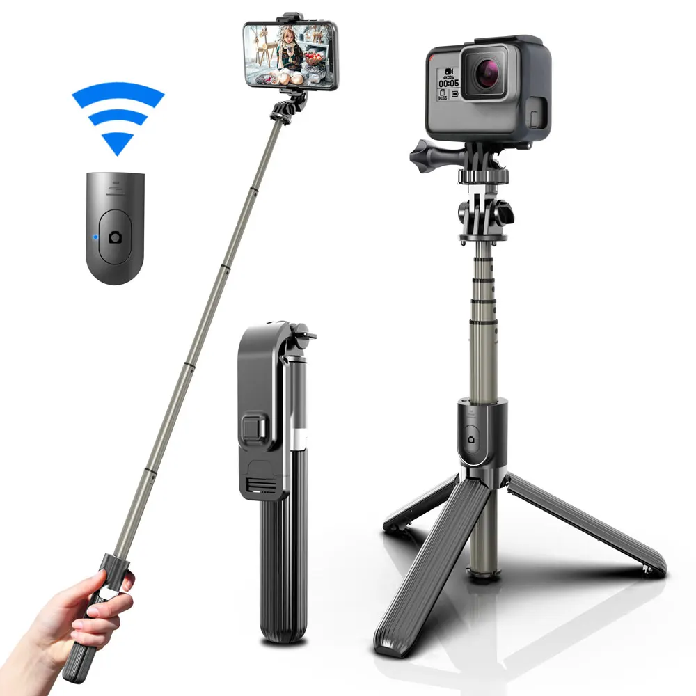 Foldable Wireless Selfie Stick Tripod with Remote Controller for Smartphone