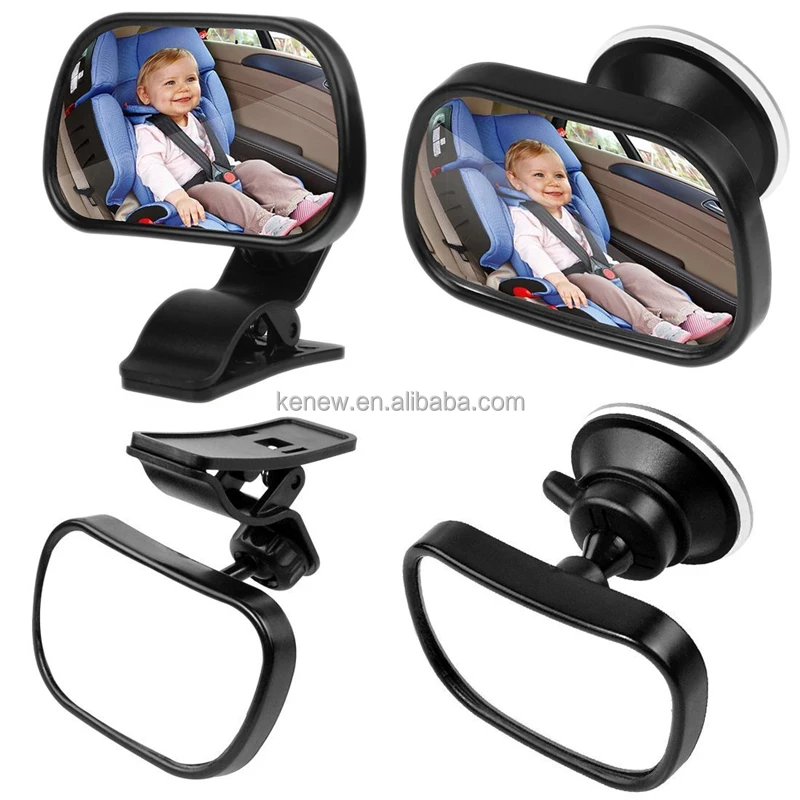 2in1 Mini Car Back Seat Adjustable Mirror Rear Ward Child Infant Safety Monitor 