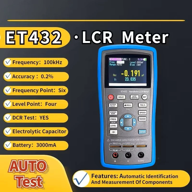 ET43 Serie LCR-Messgerät Hochleistungs-Handheld-Digital-LCR-Meter 2026 mit 100Hz einstellbarer Ausgangsfrequenz für Prüfgeräte – Detail 3