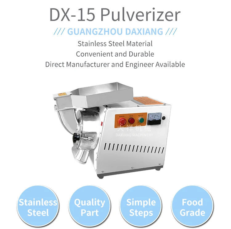 DX-15 Chili Grinder Bean Powder Spice Flavorings and Seasoning Fine Crushing Grinder Machine Pulverizer Grind manufacture