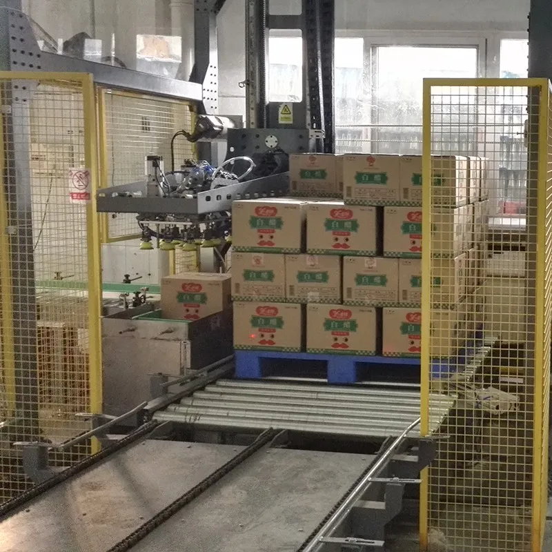Pallet Destacker and Slip Sheet Dispenser Bottle Carton Box Automatic Automatic Palletizer Machine