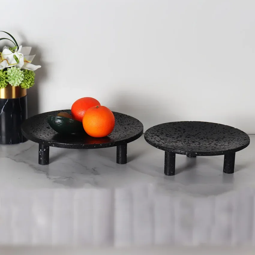 product nordic style natural stone small simple round table coffee table sofa side balcony bedroom simple rental room living room-0