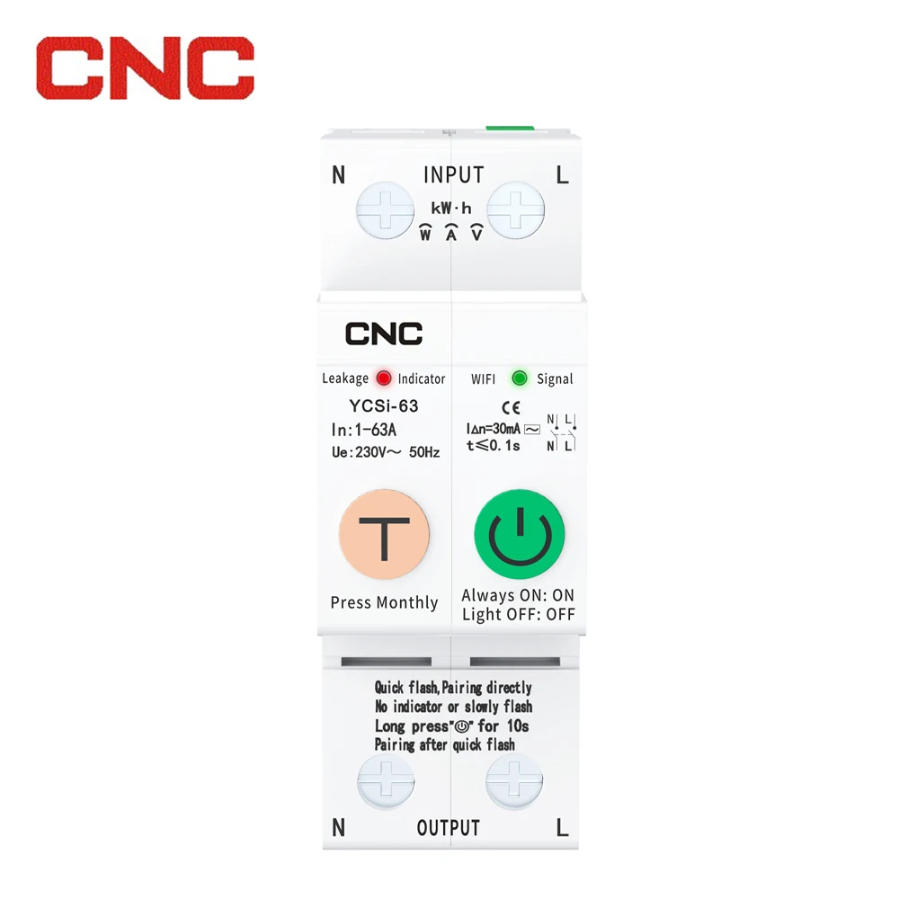 TUYA MCB ZigBee Smart MCB Wifi Circuit Breaker Power Metering 63A Wireless Remote Control Switch