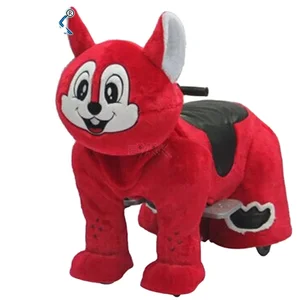 Unisex Kids Plush Electric Amusement Park Ride Token-Operated Bear Animal Toy for Malls and Arcades