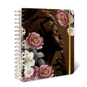 Wholesale Customised Beautiful Black Girl Planner A5 School Paper Diary Journal for Self-Care and Gratitude Prayer Gift