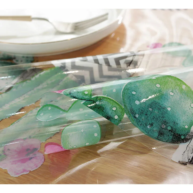 High Quality Clear Pvc Tablecloth Table Protector Clear Plastic