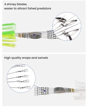 Jig Heads Fishing Ultralight Tripod Bass Lures Bait Kit Willow Blade 5 Arms Alabama Umbrella Rig – Metal Jig – view 3