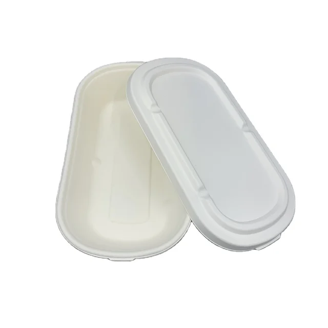 Organic natural  biodegradable dinnerware for restaurant and party plant fibre sugarcne lunch box for take away  food