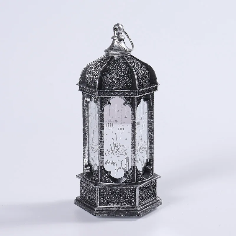 Рождественские взрывчатые Рамадан, ретро светящиеся шестигранные стеклянные ветрозащитные фонарики, настольное украшение, сцена, Оформление, украшение, подарок