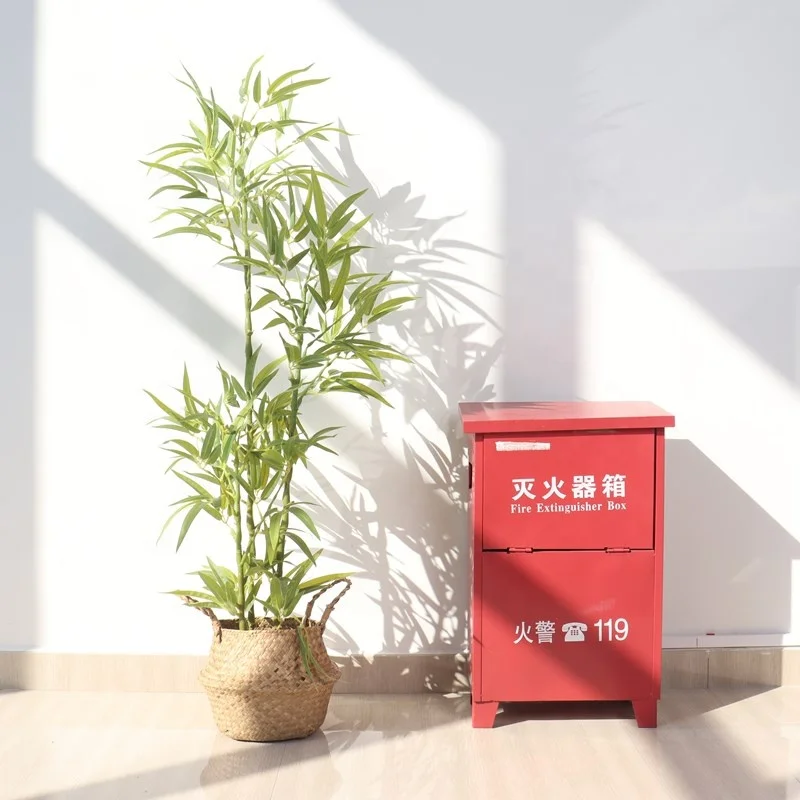 High Quality Indoor Outdoor Plastic Bamboos Fence Leave Plant Tree Ornament  Fake Artificial Lucky Bamboo Tree in Pot 7376