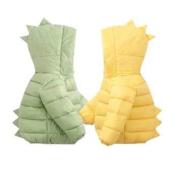New Baby Girl Winter Coat Hooded Down Jackets Kids Warm Clothing Children's Cotton Padded Coat Cute Dinosaur Baby Boys Jackets