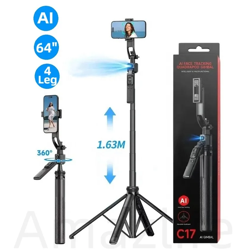 Auto Face Tracking Selfie Stick Tripod For Mobile Camera