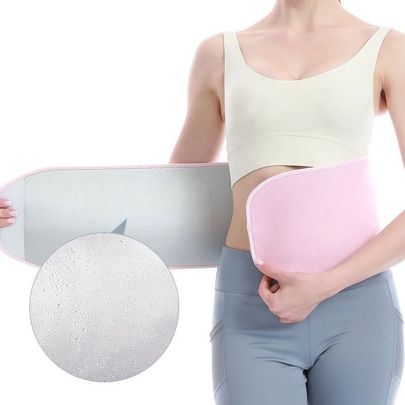 Black Silver Ion Shaper Sweat Sauna Belt Slimming Waist Trimmer