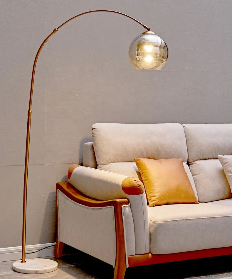 Arched Floor Lamp Floor Fishing Brass Arch Gold Arc Floor Lamp Standing for Living Room