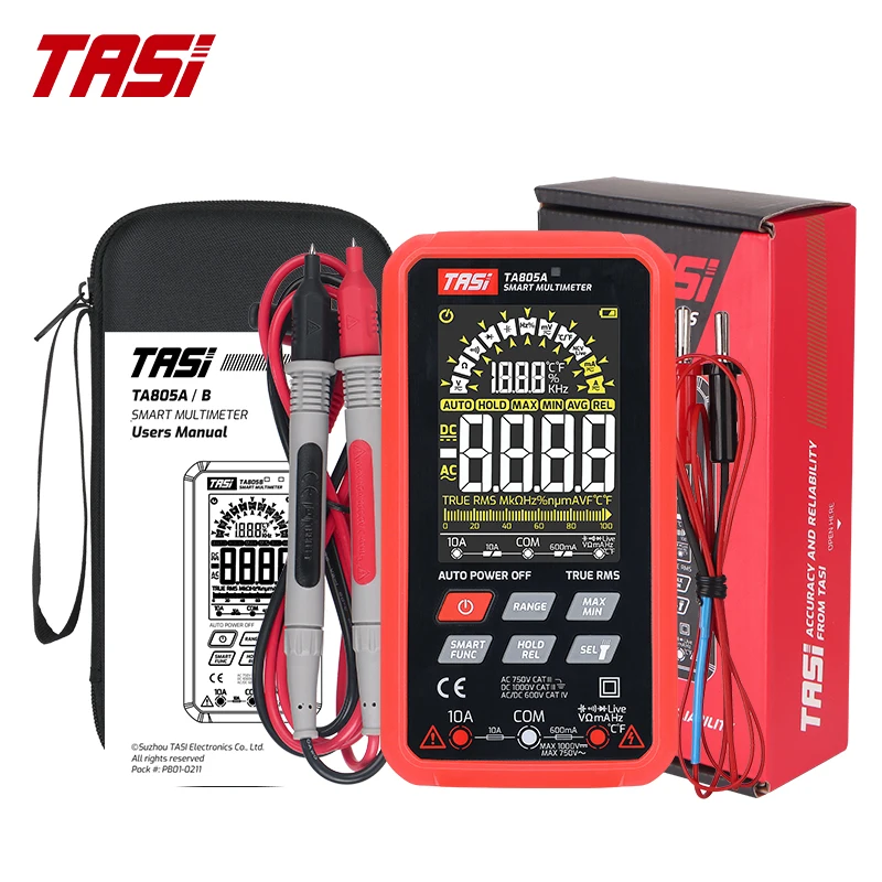 TASI TA805A 9999 Counts Color LCD Screen  Digital Multimeters  Smart  Multimeter
