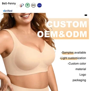 Oem Bra Seamless Plus Size Bra  Big Cup Women Sujetadores de Mujer Wireless Super Oeko-tex  Breathable Wireless Support Bra