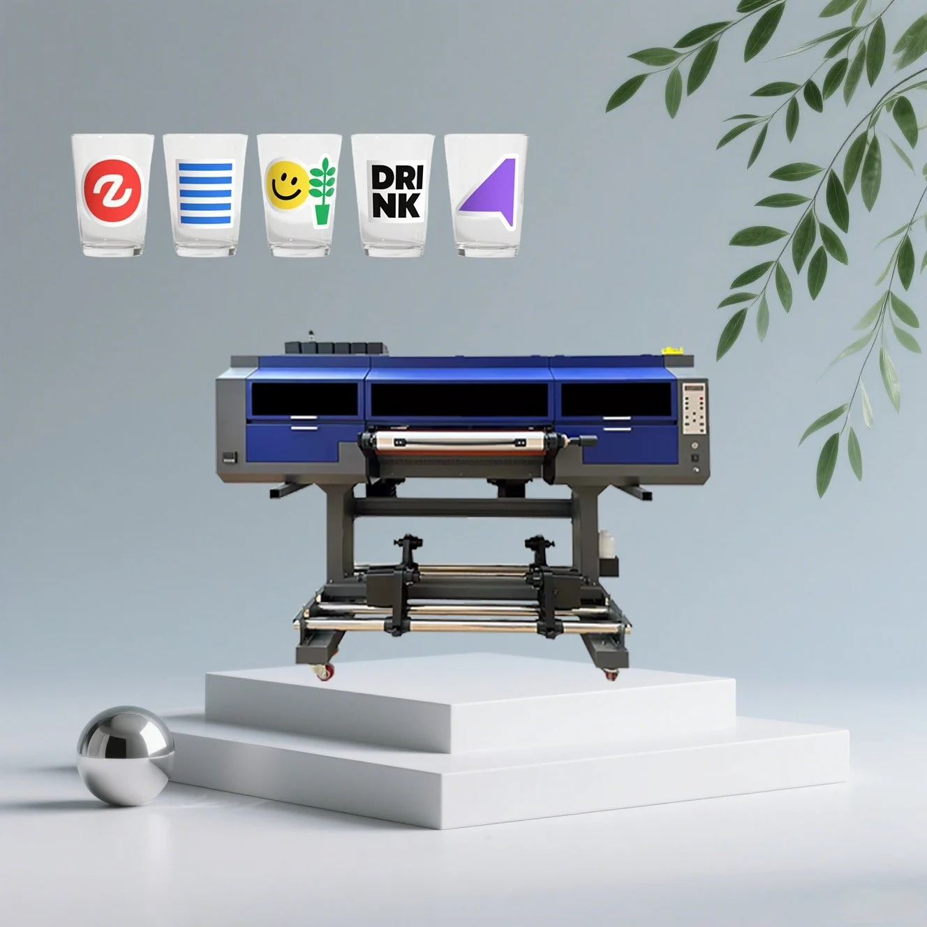 Lansong High Speed UV DTF Printer Xp600 I3200u1 3/4 Heads Multifunctional Laminator Roll to Roll 60Cm Printing  for logo Sticker details