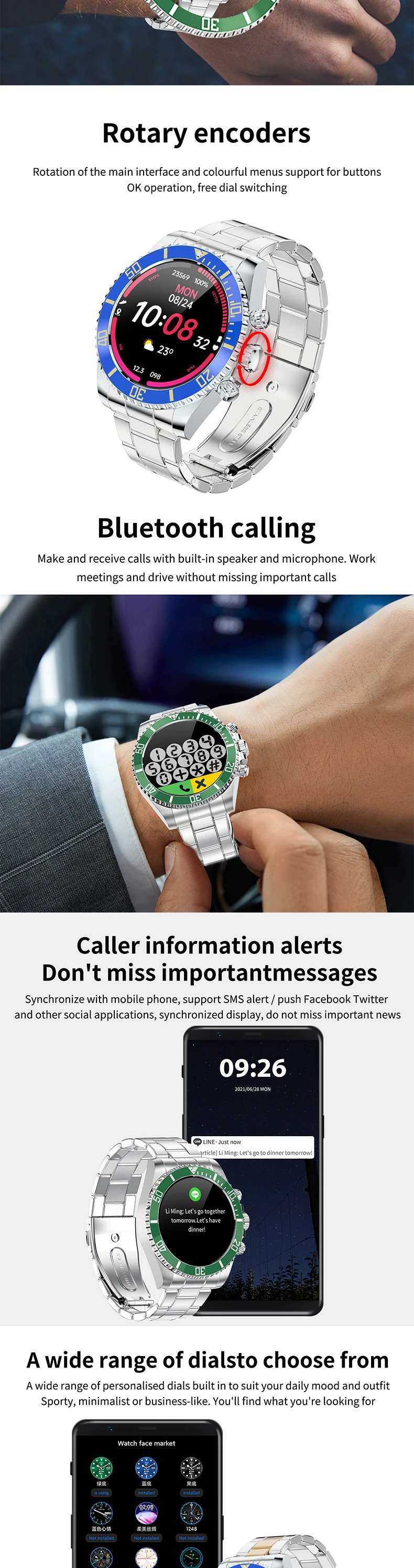 Classic Men's Smart Watch AW12 - Heart Rate & Fitness Tracker