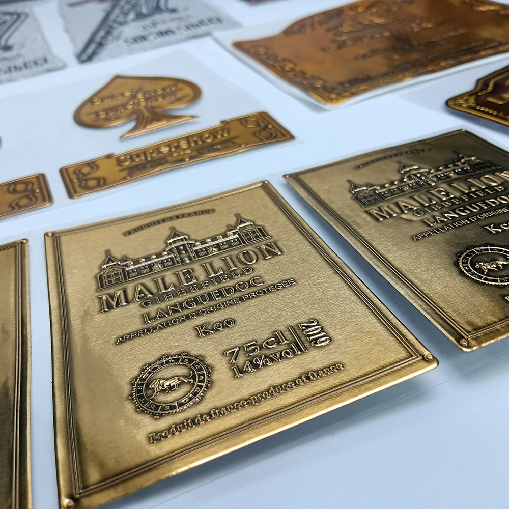 UV Silk Screen Offset Stamping Foil Etc Professional Design Customer logo Gold Black Parfum Fragrance Glass Bottle Printed Label