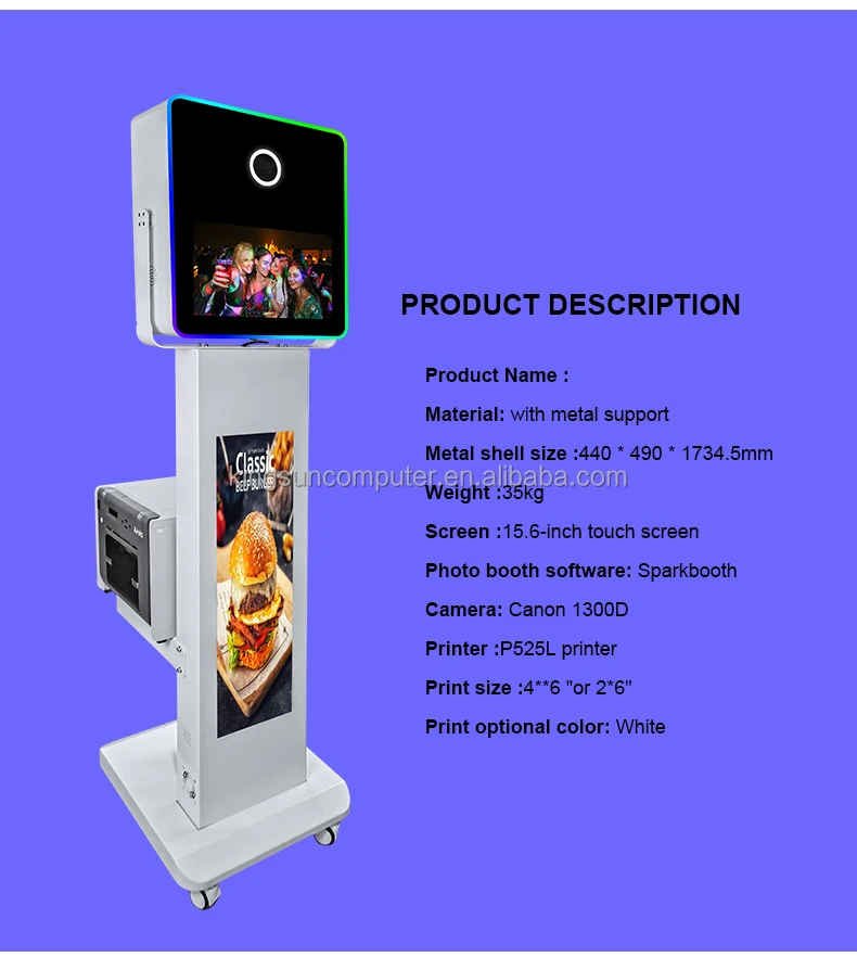 Portable Dslr Photo Booth Digital Booth 29 Inch Lcd Screen Photo Booth