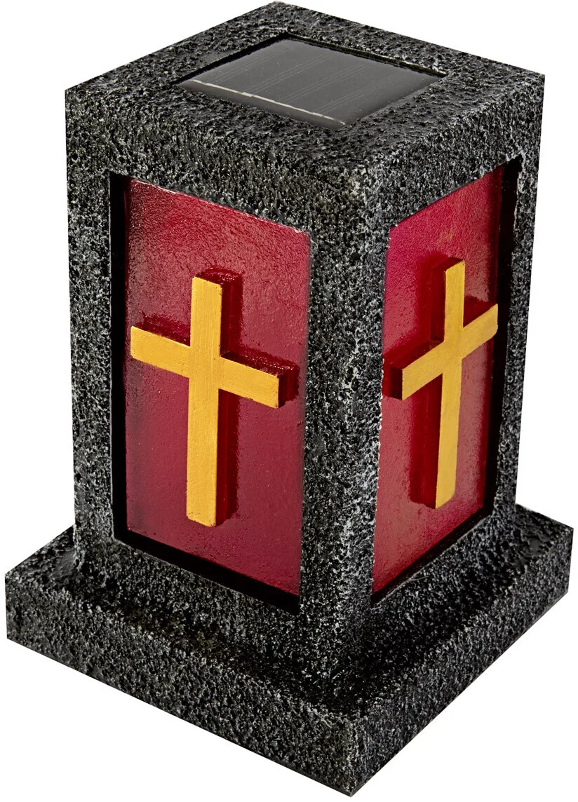 Solar-Powered LED Cemetery Cross Light – 7-Color Changing, Waterproof, Auto Dusk-to-Dawn, For Grave Memorials & Outdoor Gardens