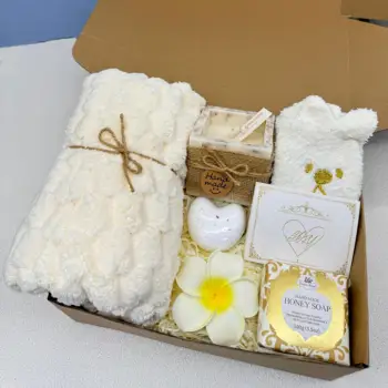 Custom Bath Headcloth Rose Scented Candle Self Care Package Friendship Gift Boxes Luxury SPA Gift Sets for Women