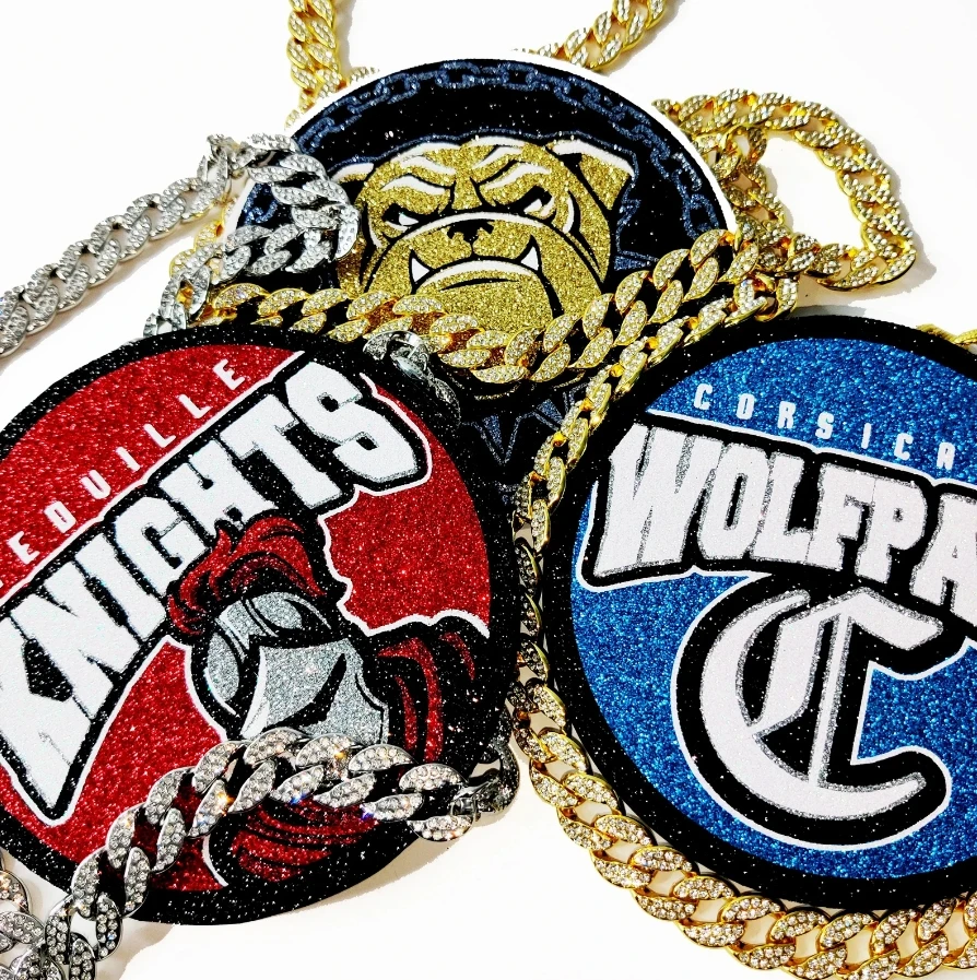 Custom Fan Chain Necklace Football Baseball Team Brand Logo Big Fan