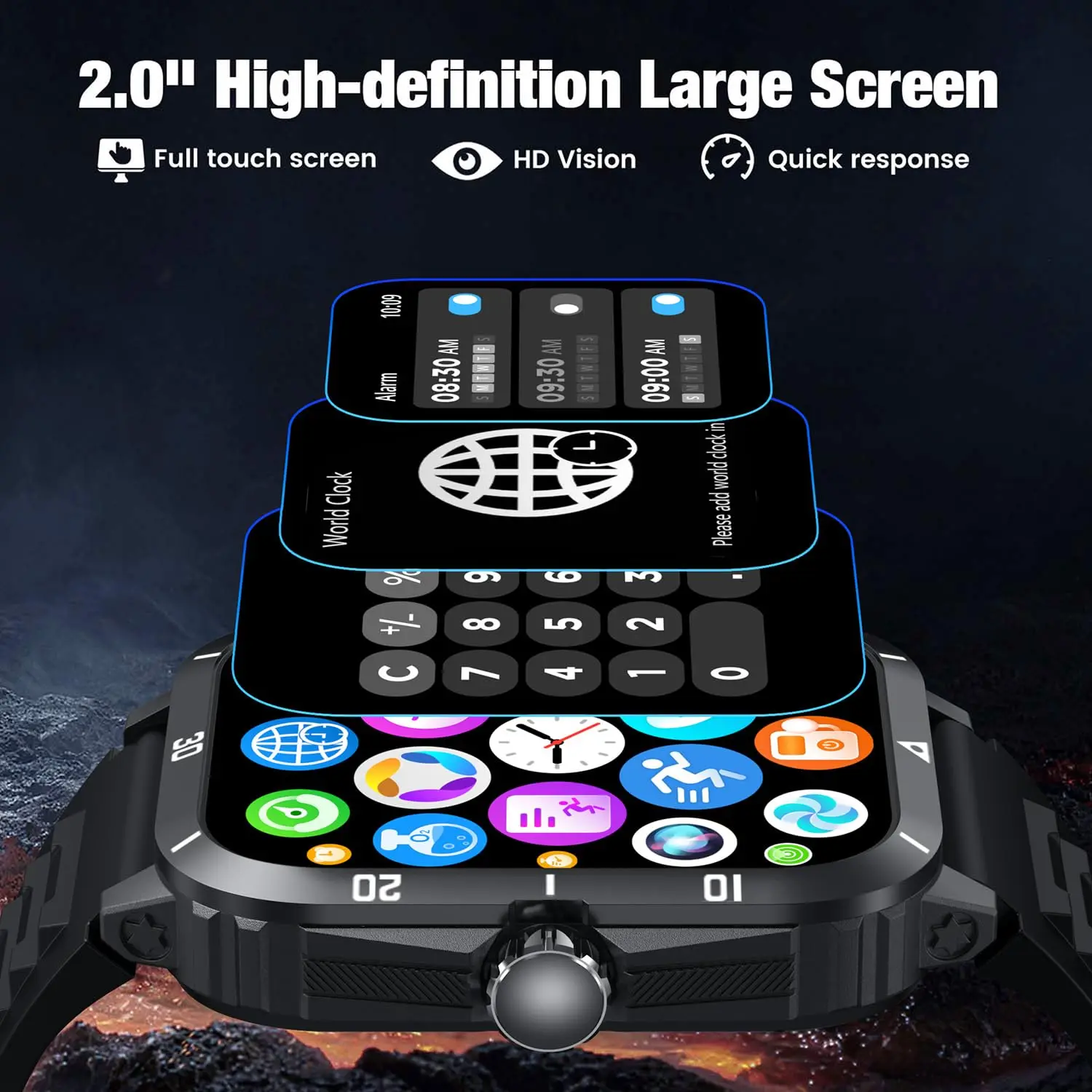 Factory Direct Call BLE Health Watch Brand Own Logo Watches Fitness Digital Outdoor Sport Smartwatch for Men Bracelet