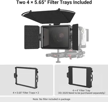 Smallrig Mini Matte Box PRO Come with 4 X 5.65 Filter Trays and 67mm/72mm/77mm/82mm-95mm Adapter Ring - 3680 product image