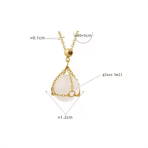 18K Gold Plated Crystal Ball Pendant Necklace Clavicle Chain